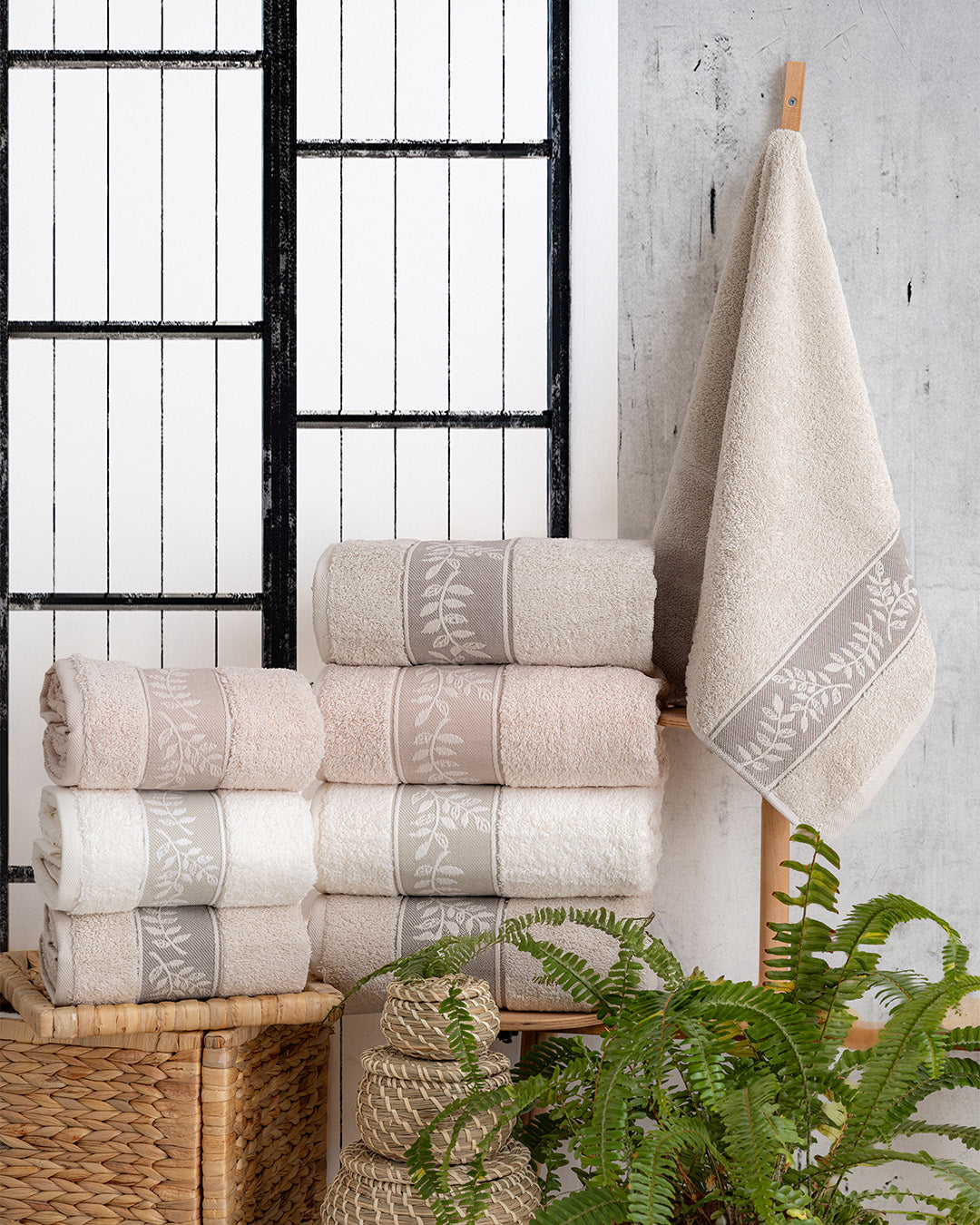 Lavaya Luna Embroidered Towel Set – Premium Hand & Kitchen Towels