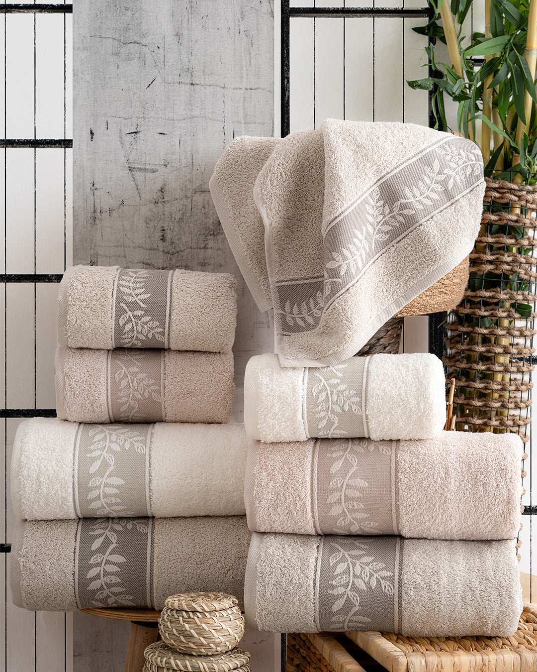 Lavaya Luna Embroidered Towel Set – Premium Hand & Kitchen Towels