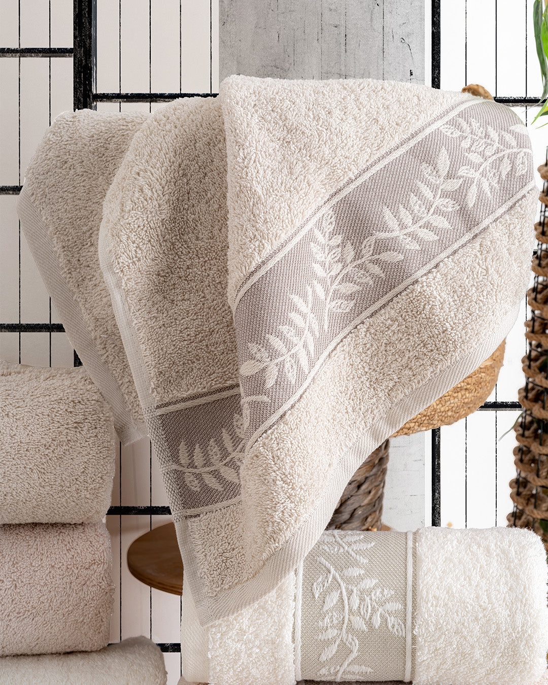 Lavaya Luna Embroidered Towel Set – Premium Hand & Kitchen Towels
