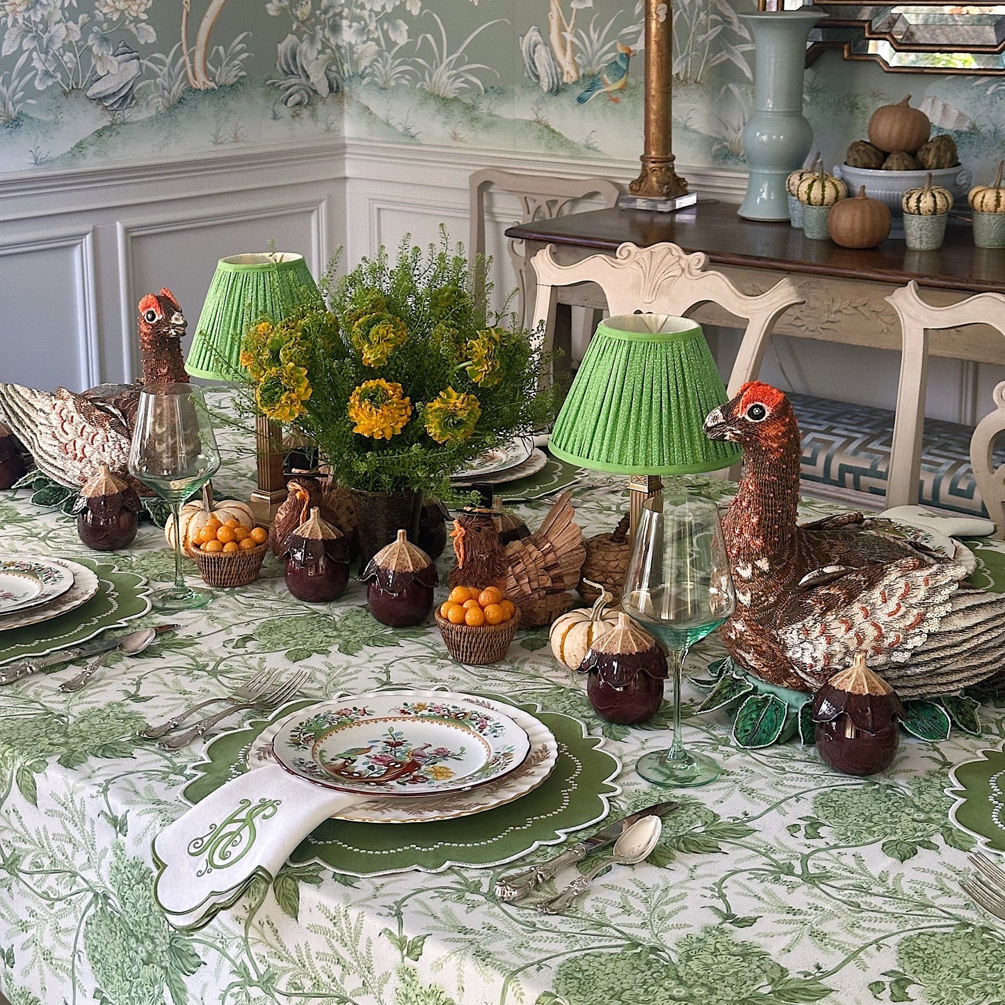 Harmony green placemats and napkins are crafted for elegance and function – stain-resistant, washable, and shipped fast across the USA.