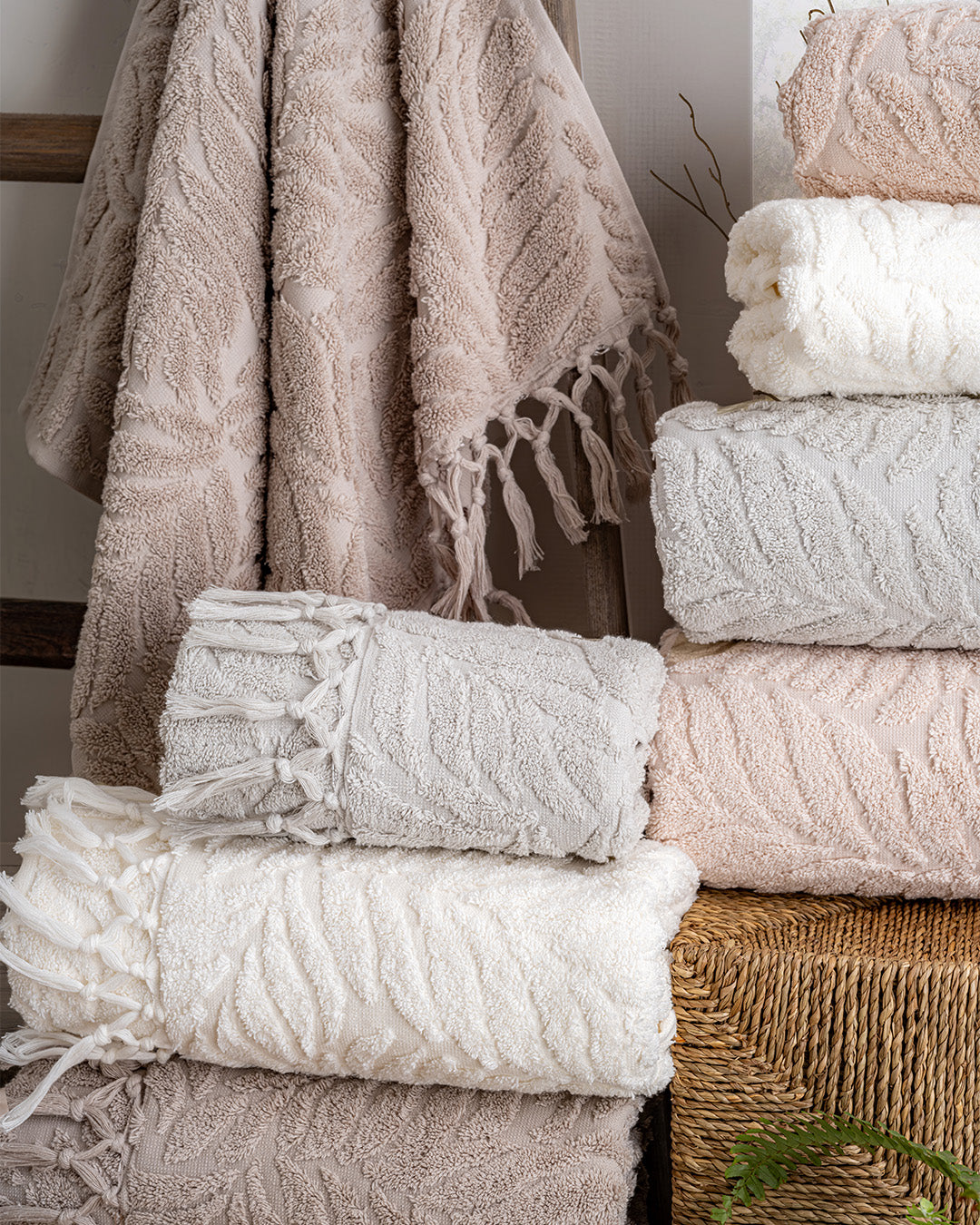 Lavaya Merlin Embroidered Towel Set – Premium Hand & Kitchen Towels