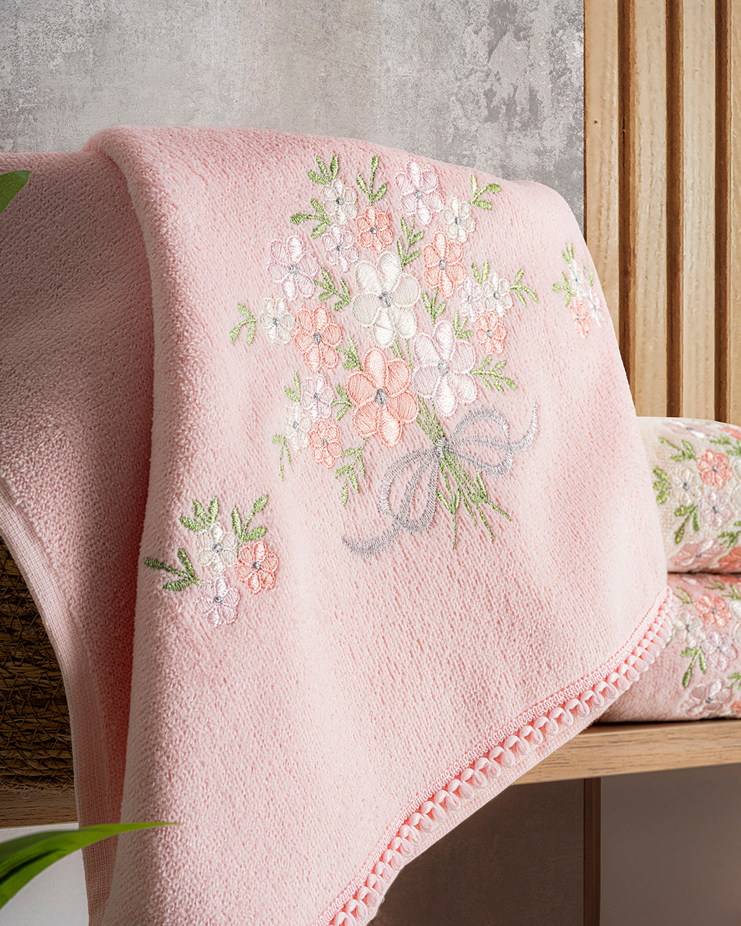 Absorba Verse Embroidered Velvet Towel Set – Premium Hand & Kitchen Towels