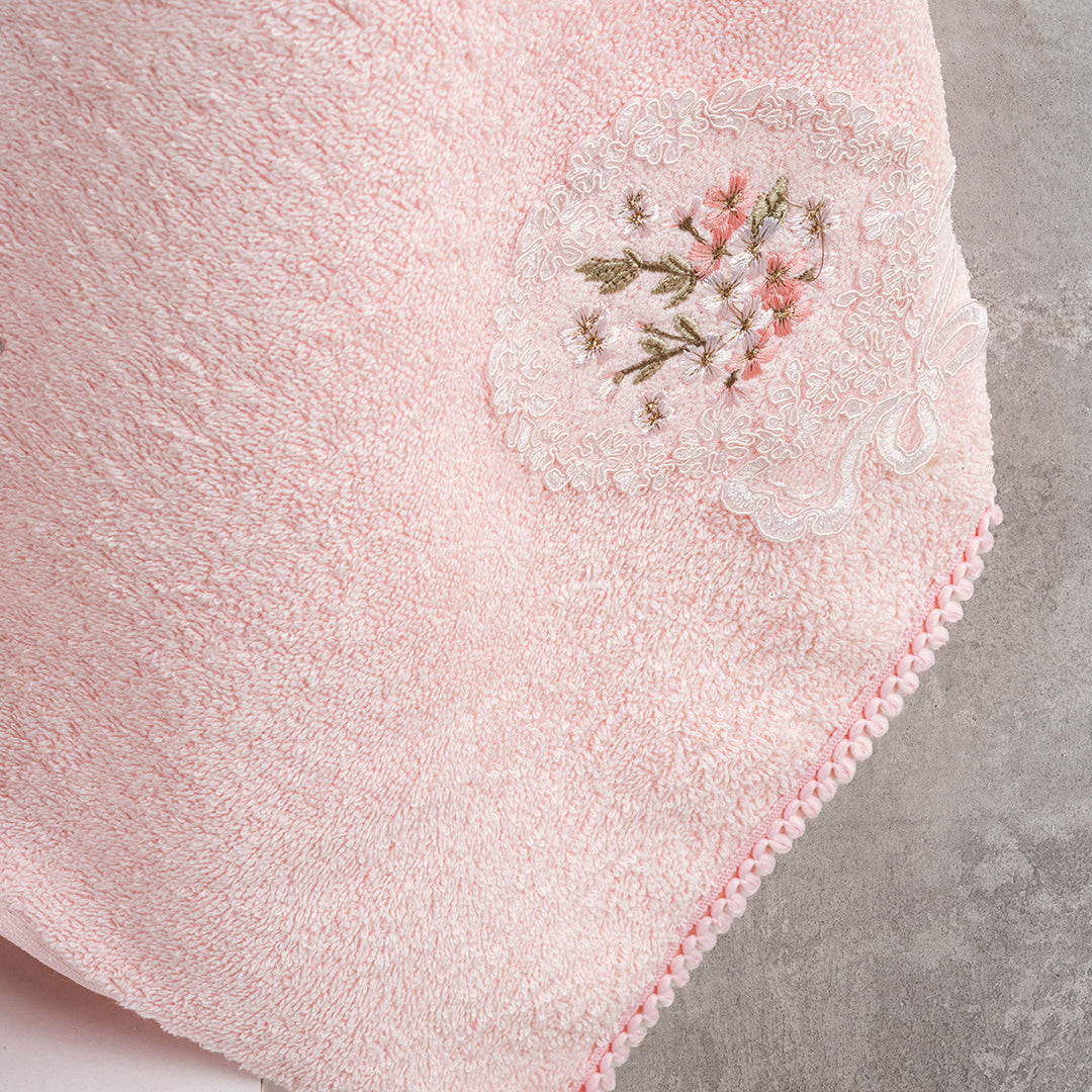 Close up of Nuvee cotton hand towels showing embroidered detail and soft cotton texture by PNRDECOR ship from USA