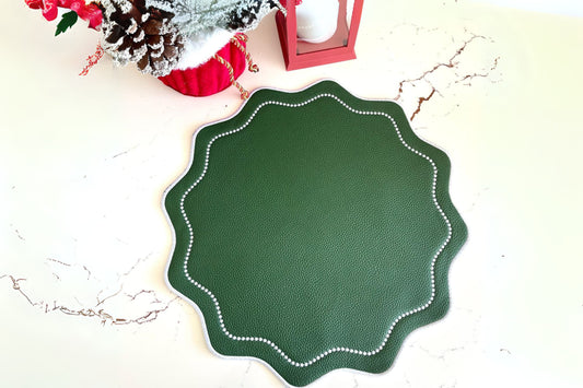 OPUS GREEN FAUX LEATHER PLACEMAT