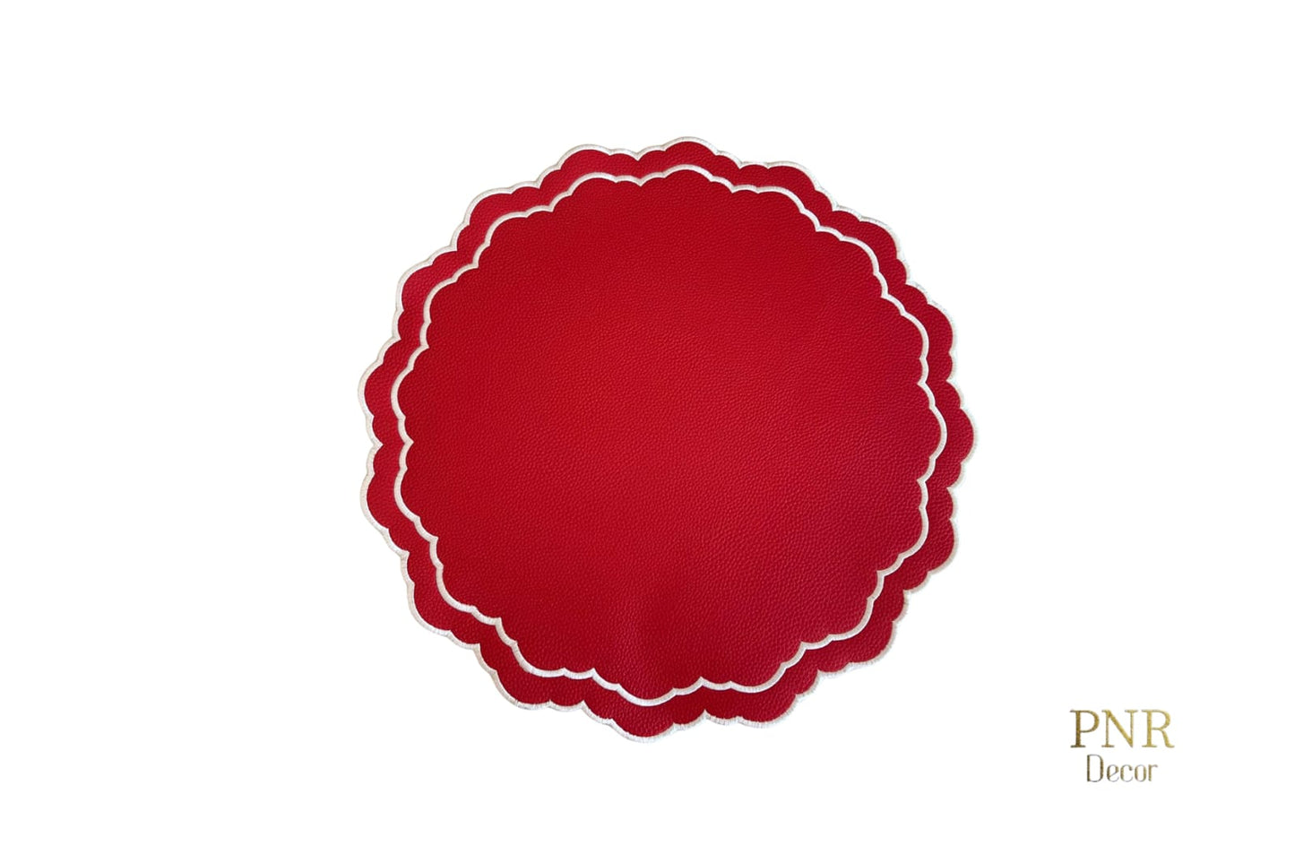 SCARLET RED FAUX LEATHER PLACEMAT