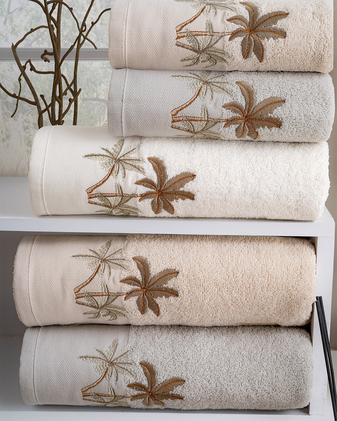 Aureva Embroidered Cotton Towel Set – Premium Hand & Kitchen Towels