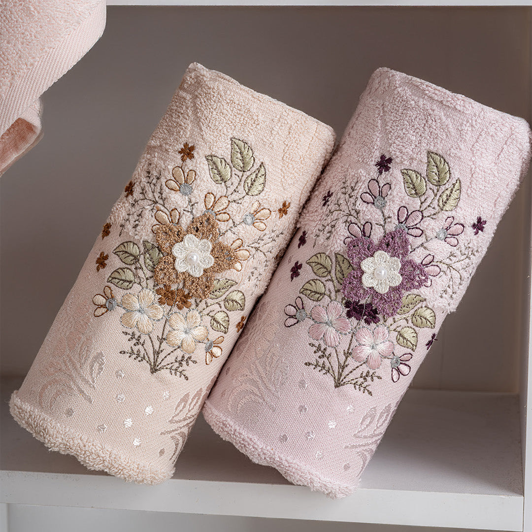 Pluma premium hand towels folded neatly for bathroom styling and guest use by PNRDECOR ship from USA