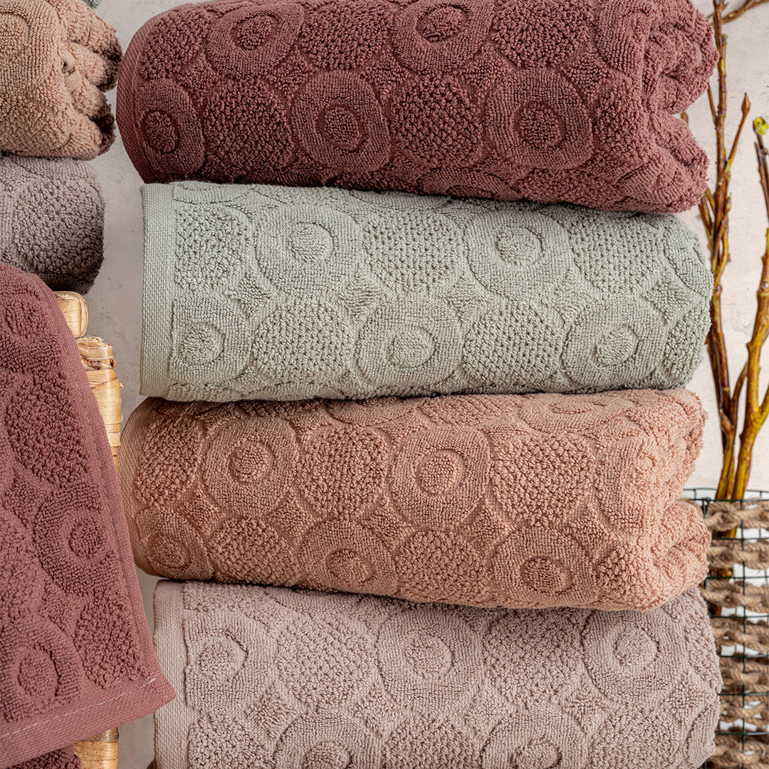 Serava Domino embroidered towel set presented for gifting housewarming and holidays by PNRDECOR ship from USA