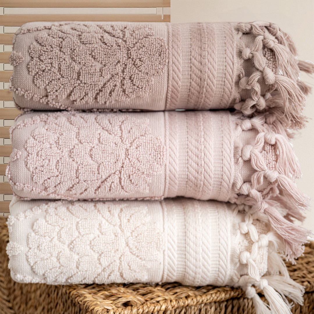 Serava Harem embroidered towel set presented for gifting housewarming and holidays by PNRDECOR ship from USA