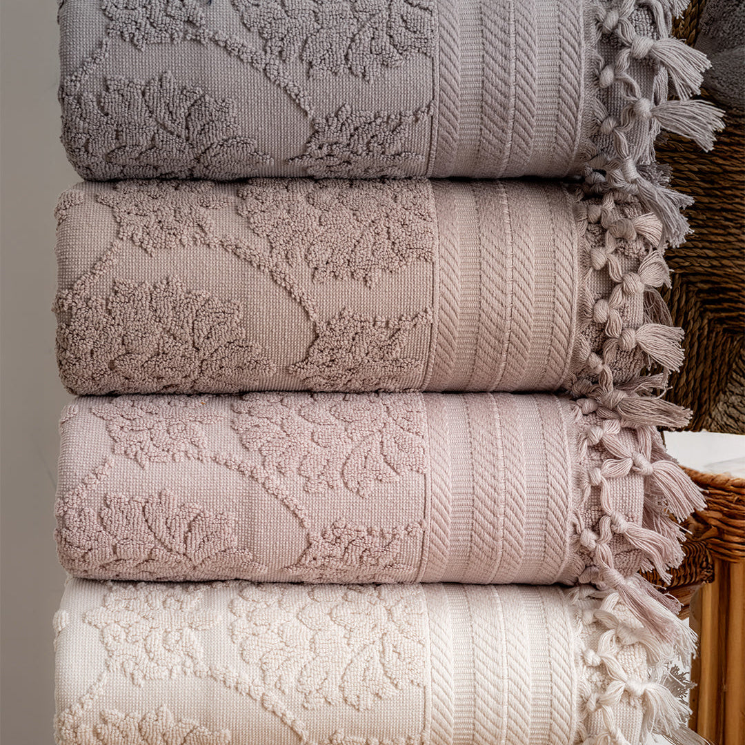 Serava Harem embroidered kitchen towels hanging in a bright kitchen setup for everyday use by PNRDECOR ship from USA