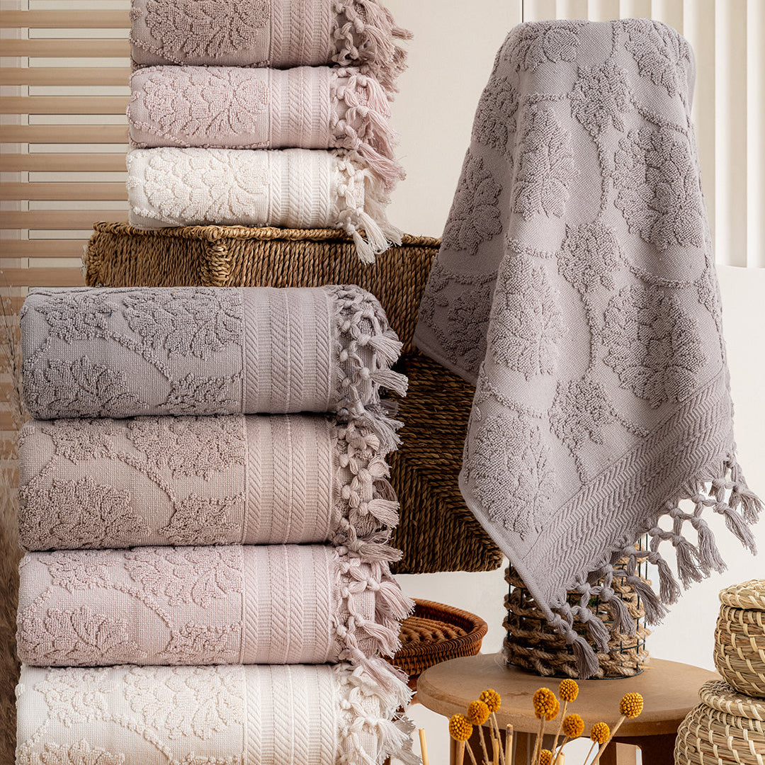 Serava Harem premium hand towels folded neatly for bathroom styling and guest use by PNRDECOR ship from USA