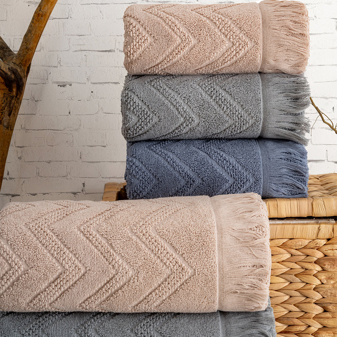 Serava Oslo premium hand towels folded neatly for bathroom styling and guest use by PNRDECOR ship from USA