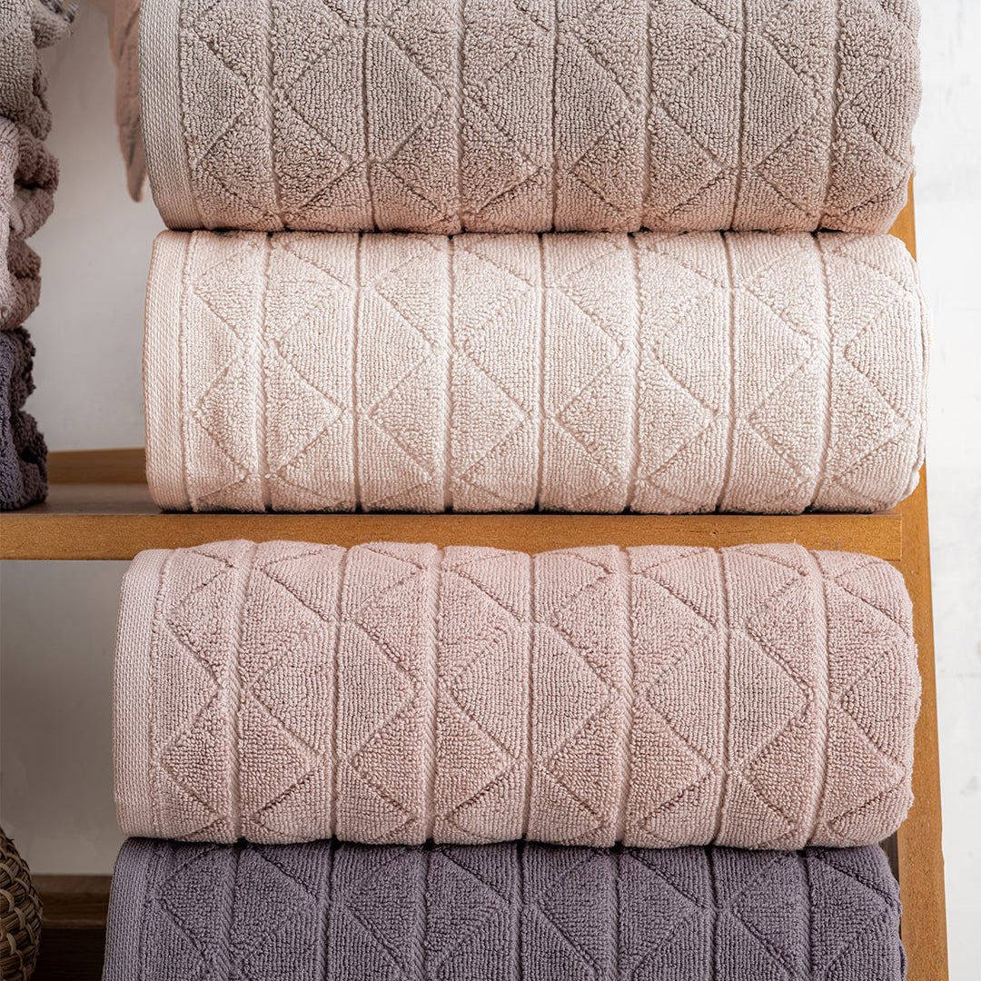 Serava Royal embroidered kitchen towels hanging in a modern kitchen setup for everyday use by PNRDECOR ship from USA