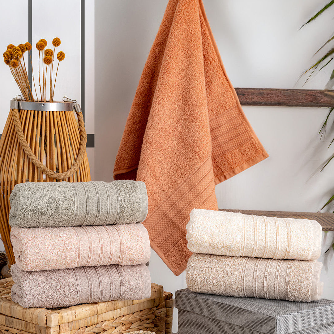 Silvra embroidered towel set with premium hand and kitchen towels styled for a clean modern home by PNRDECOR ship from USA