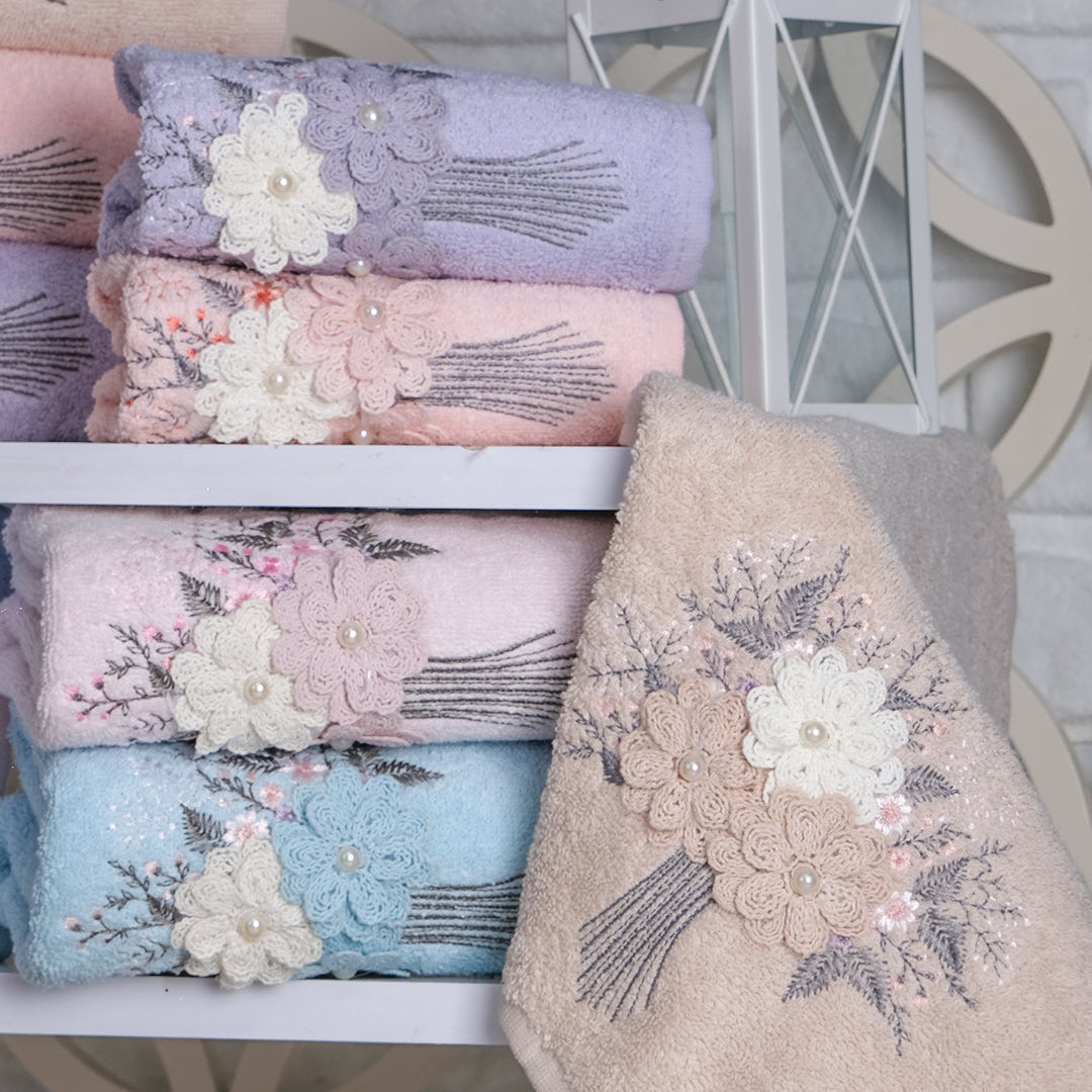 Velora premium hand towels folded neatly for bathroom styling and guest use by PNRDECOR ship from USA