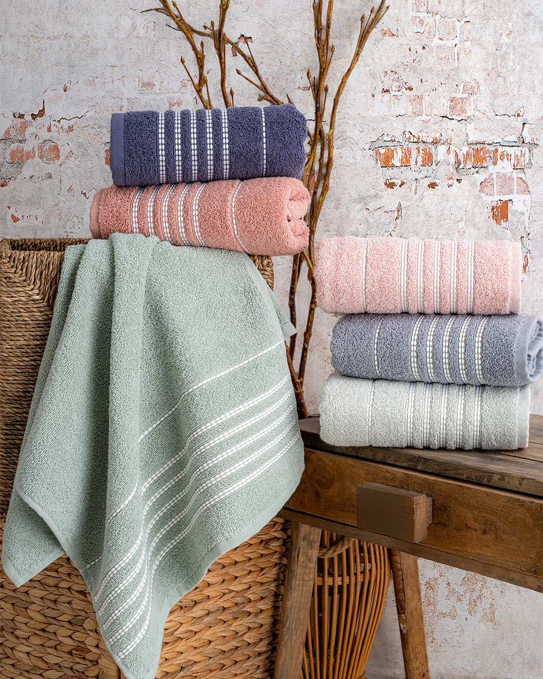 Fluffra Embroidered Cotton Towel Set – Premium Hand Towels