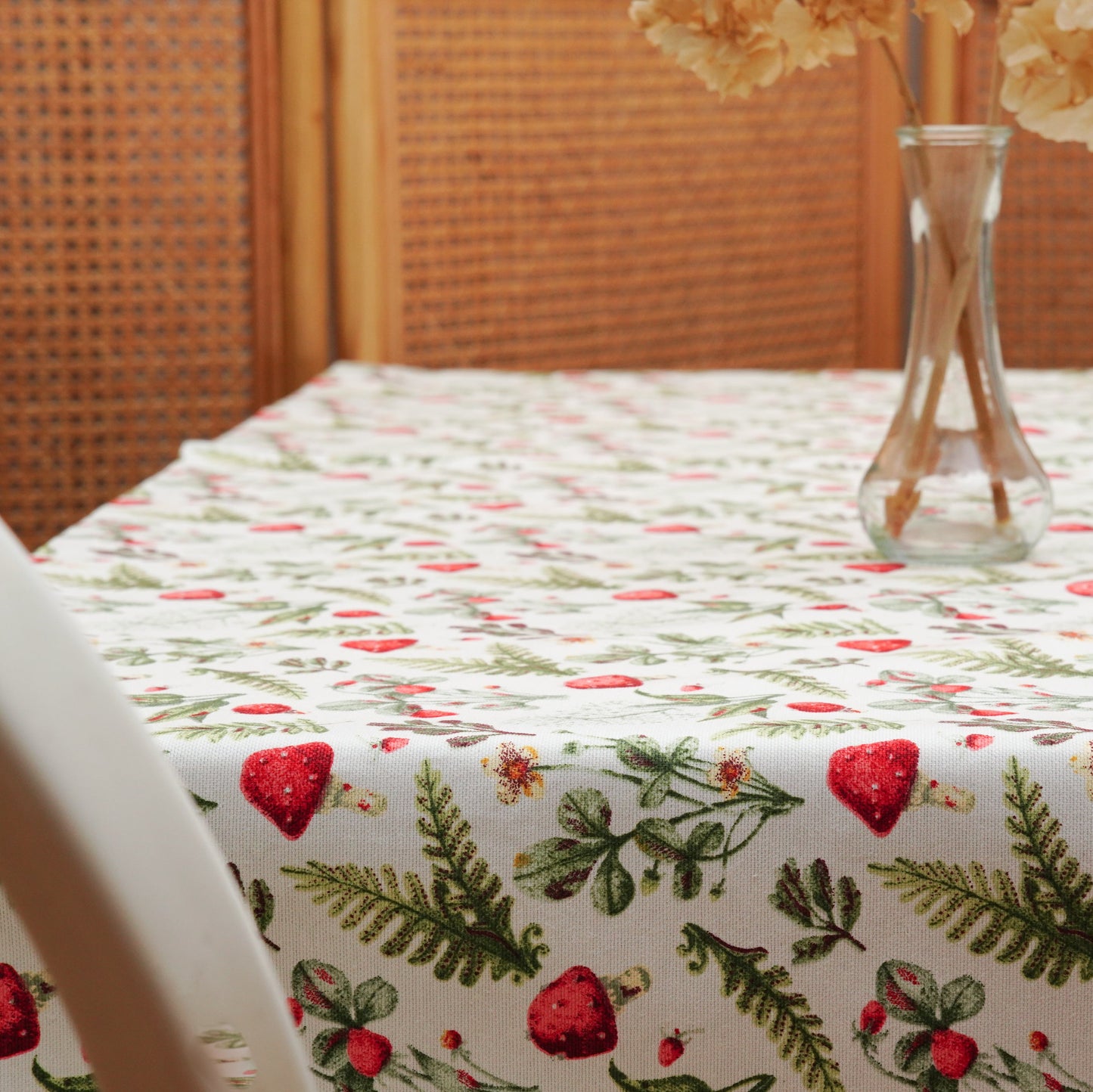 Eco-friendly cotton-blend custom tablecloth with a smooth, wrinkle-resistant finish—easy to care for and ideal for chic dinners, parties, and gatherings. USA-based shipping.