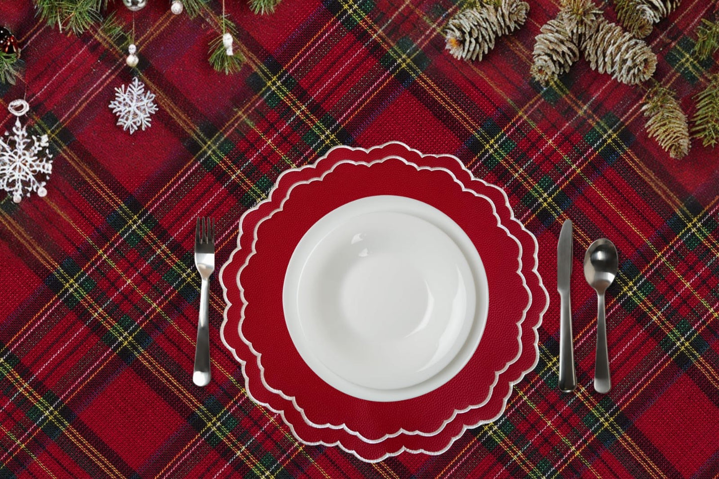 SCARLET RED FAUX LEATHER PLACEMAT