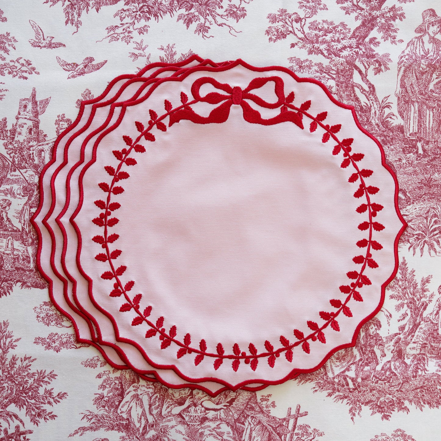 Beautiful Champagne Pink placemat used in an elegant dining table setup with neutral dishware and floral centerpiece, showcasing a timeless and classy table decor style.