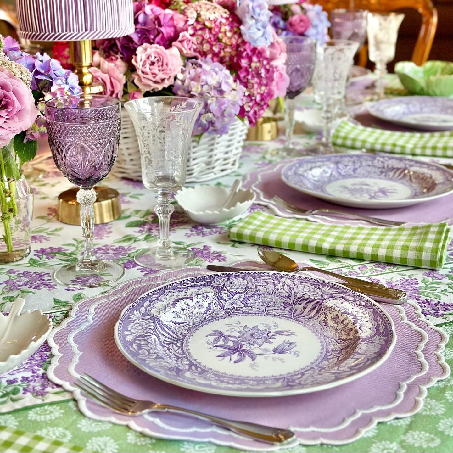 Machine washable embroidered placemat with a waterproof finish, perfect for chic table styling, crafted and shipped from the USA.
