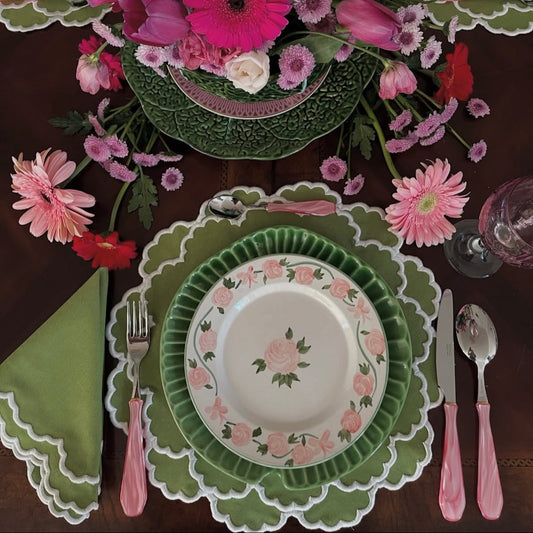 Cressida Green Placemat & Elegant Napkin Set