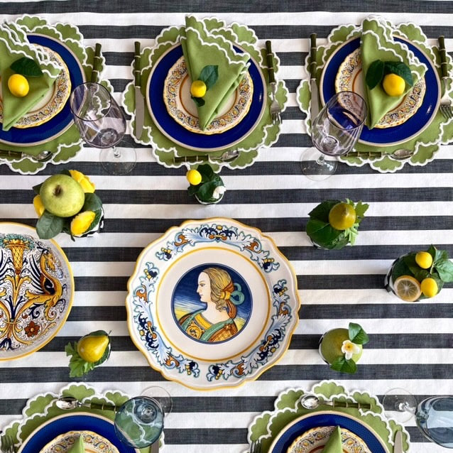Cressida Green Table Setting: Placemat + Napkin Set