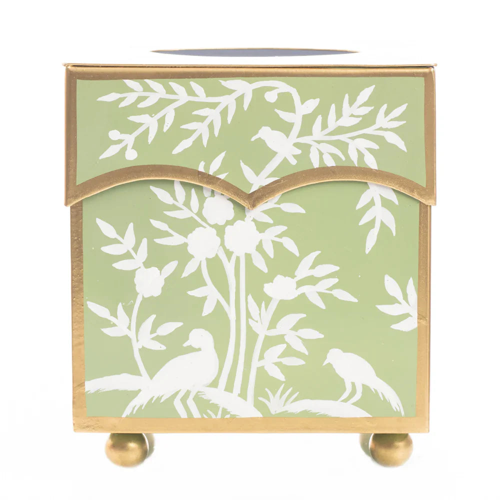 Grass Green & White Wastepaper Basket & Tissue (3 Options)