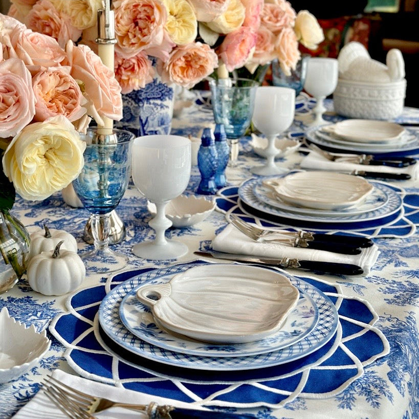 High quality embroidered cotton placemat designed for daily elegance, ideal for rustic wedding table settings, made and shipped from the USA.
