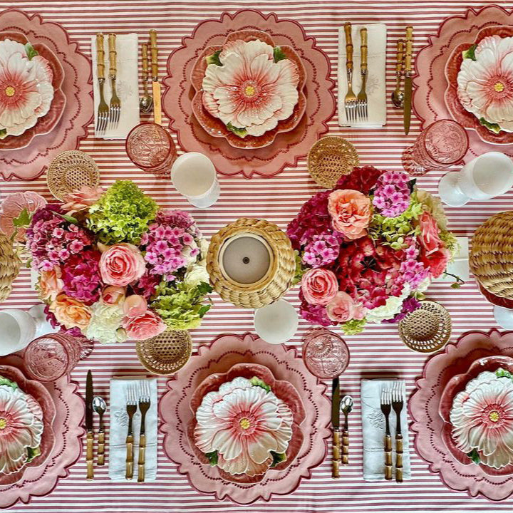 Close-up view showing the stitching detail of the Harmony cotton placemat