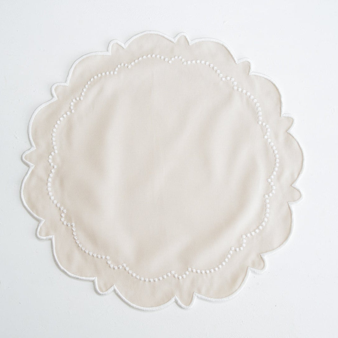 Custom embroidered cotton table linen made for weddings and events, perfect for luxury dining and everyday use, made to order with USA delivery.
