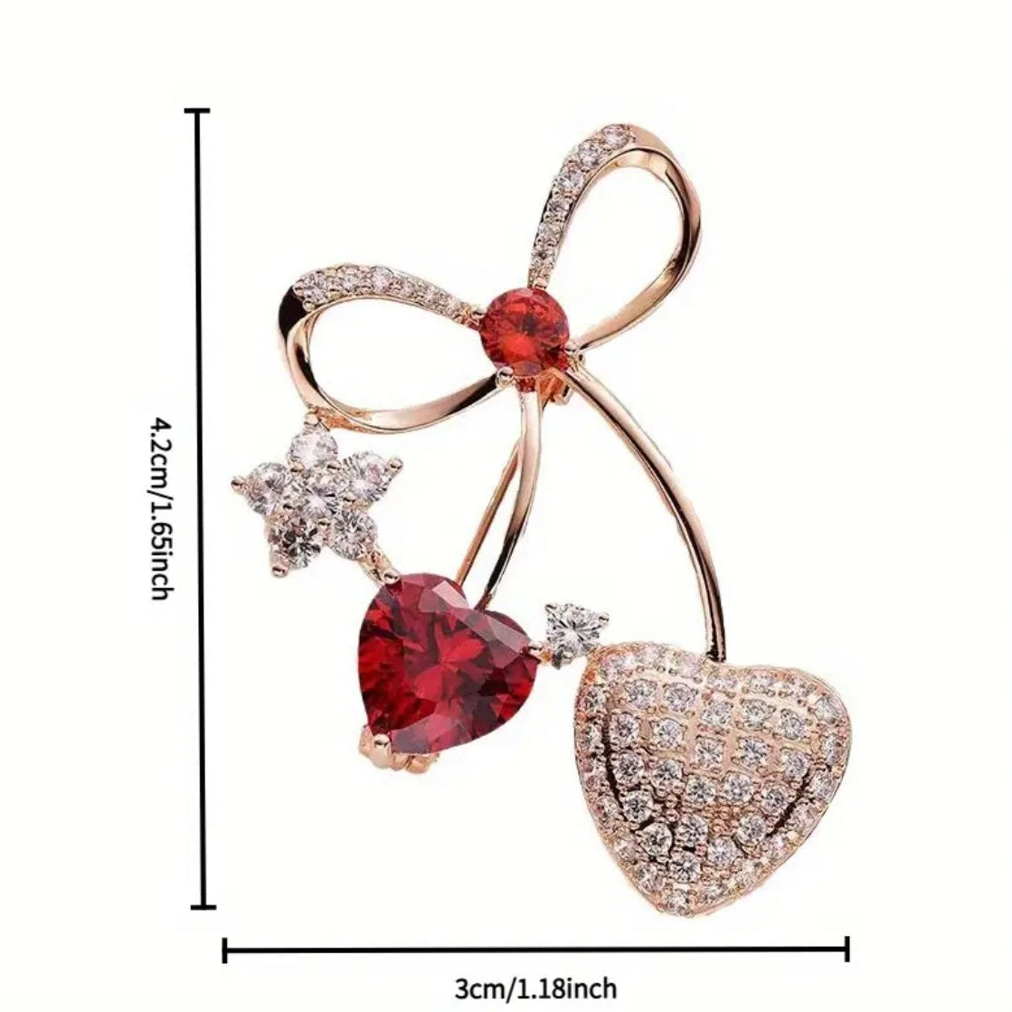 Close-up of the Ivory Love bow brooch showing pearl accents and crystal shimmer detail, Ship From USA, by Pnr Decor.