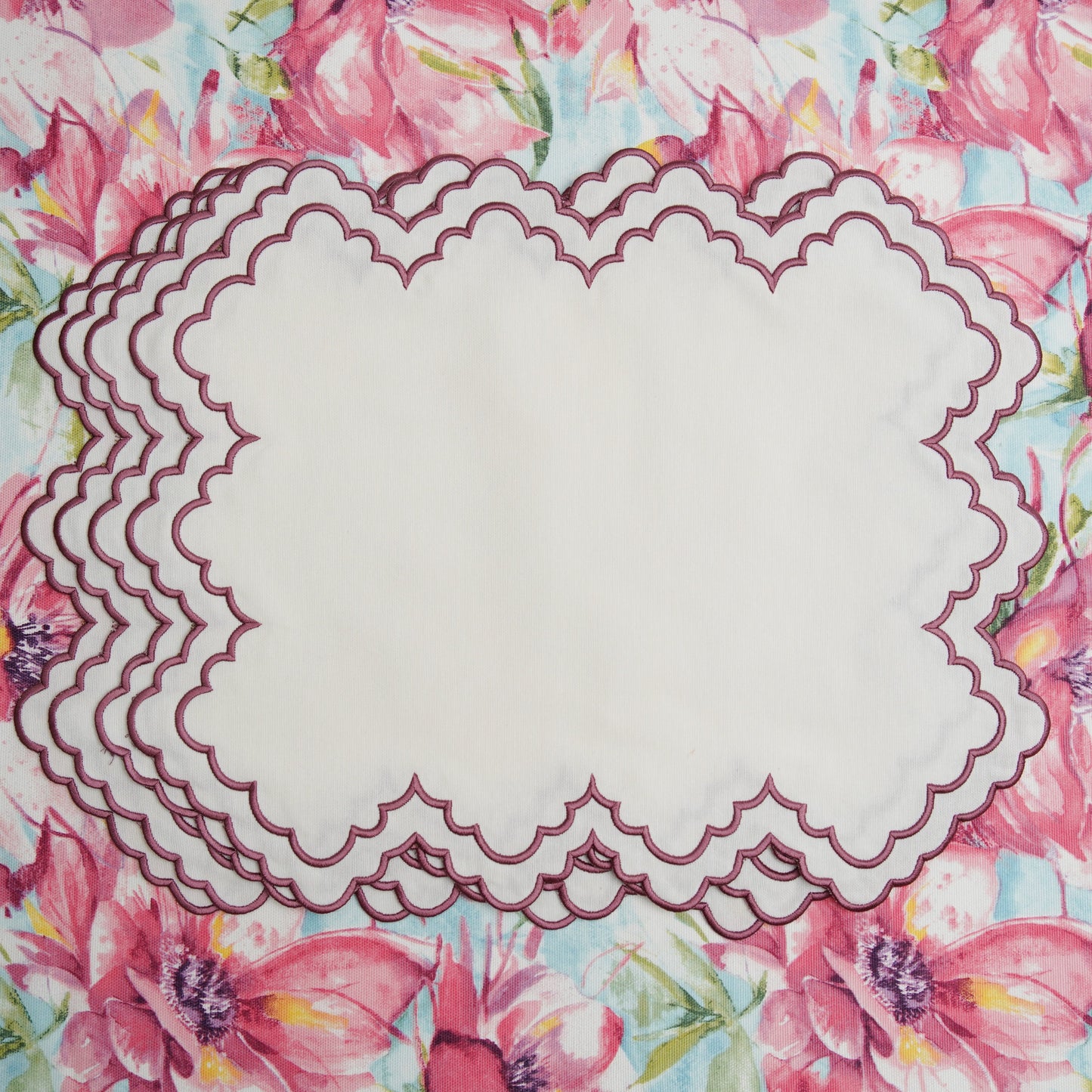 Ivy pink dining placemat for weddings events and everyday table decor by PNRDECOR ship from USA