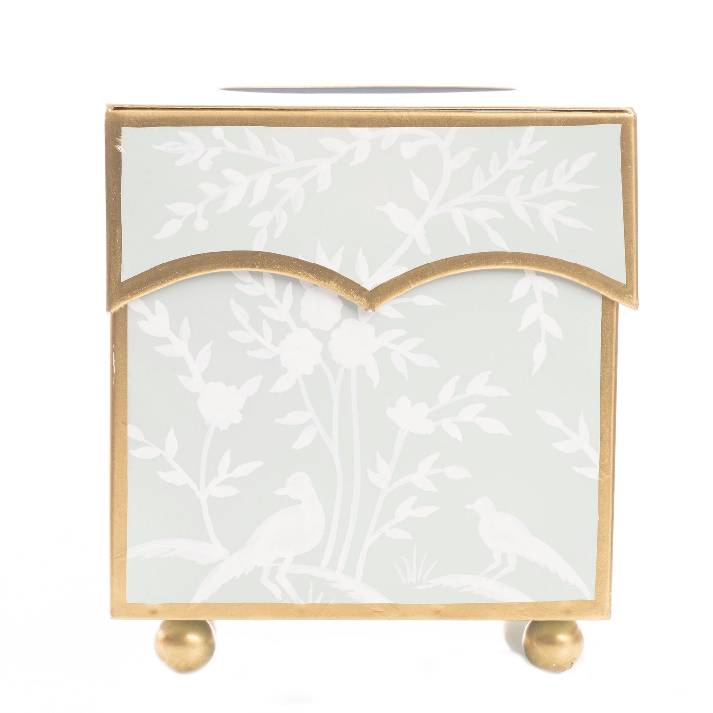 Mint Green & White Chinoiserie Wastepaper Basket & Tissue (3 Options)