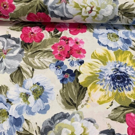 Loom flower rectangle tablecloth, luxury cotton blend, eco-friendly, water-repellent, easy-care, custom sizes, USA shipping