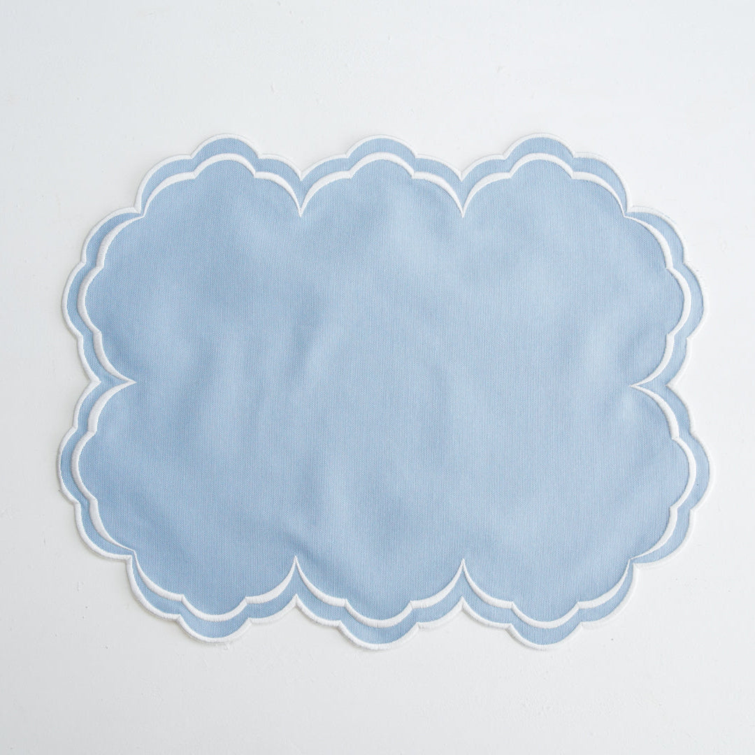 Easter table decor showcasing the eco-friendly blue fabric placemat for elegant and sustainable seasonal dining