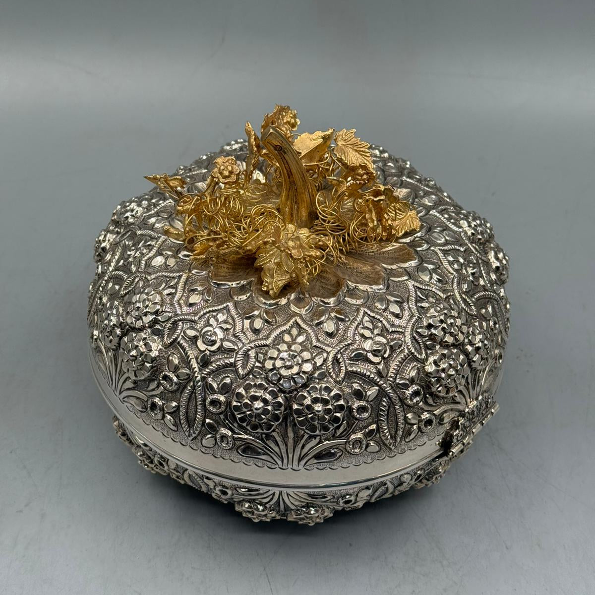 1070g heavy 900 silver statement bonbonniere as a luxury home decor centerpiece for high-end interiors.