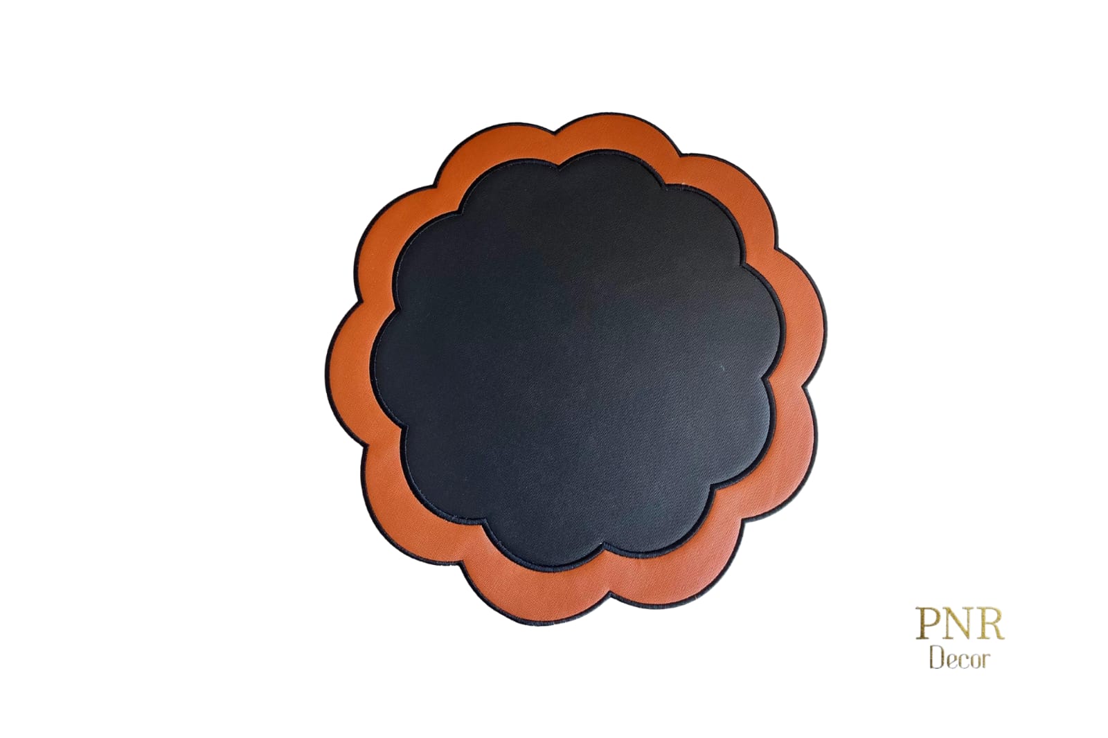 black and orange placemat for upscale dinner parties, special occasions, and home decor