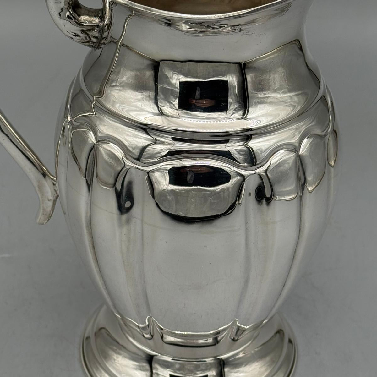 High polished antique silver serving pitcher for dining table by PNR Decor ship from USA