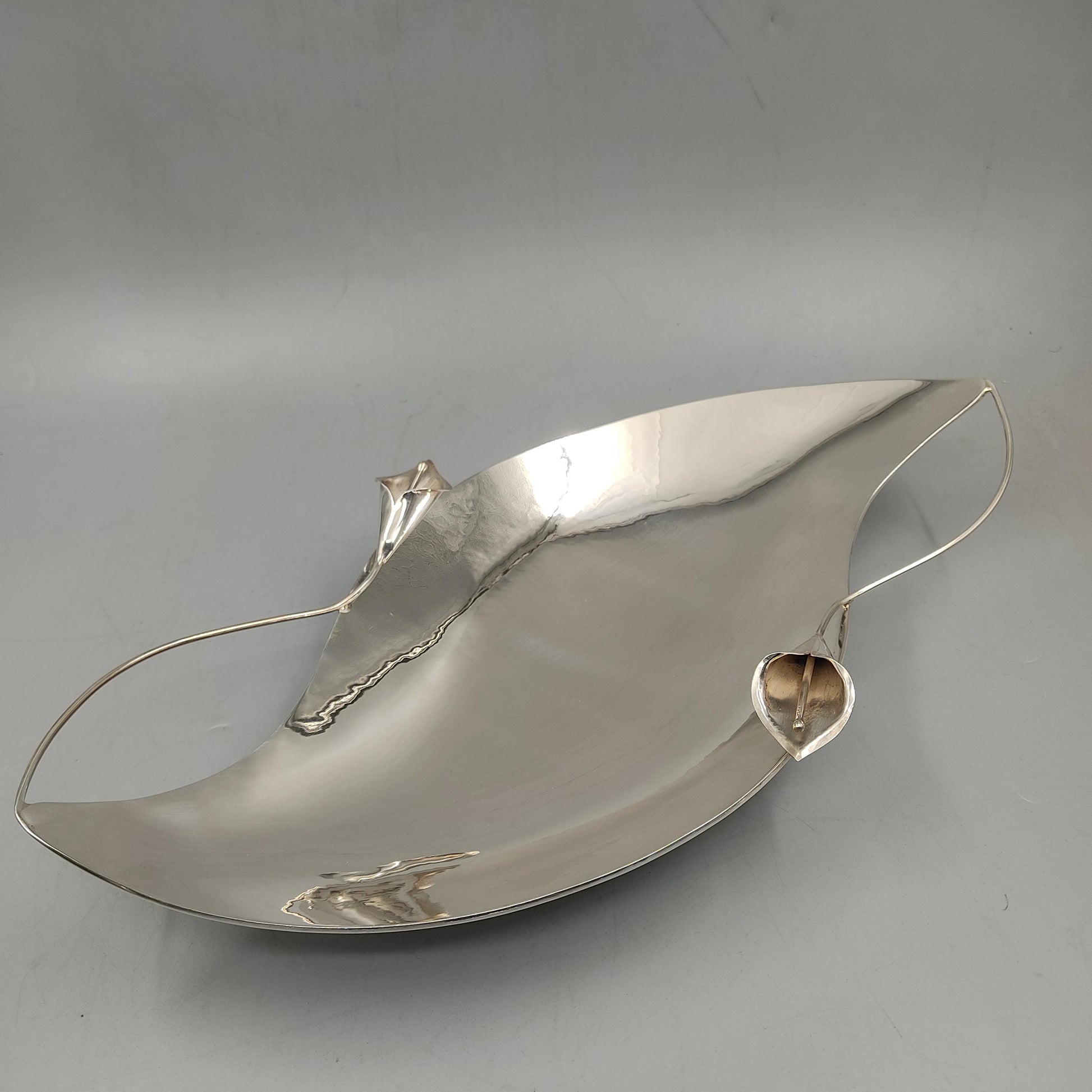 High polished silver botanical home decor centerpiece by PNR Decor ship from USA