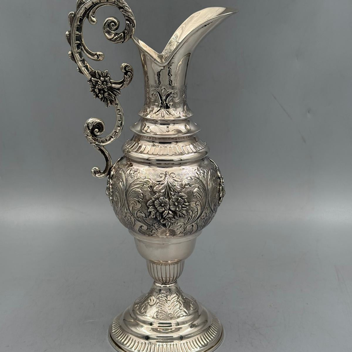 Elegant Victorian style silver wine ewer for luxury home decor by PNR Decor ship from USA
