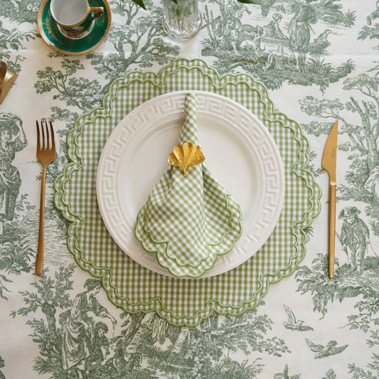 Eco-friendly embroidered fabric placemat with stain-resistant finish, ideal for farmhouse dining or seasonal settings, made to order with USA delivery.