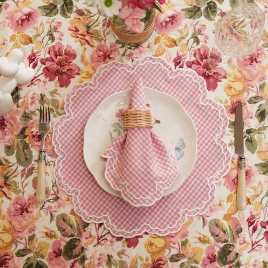Elegant machine washable embroidered placemat washable and waterproof, ideal for farmhouse dining or seasonal settings, crafted and shipped from the USA.