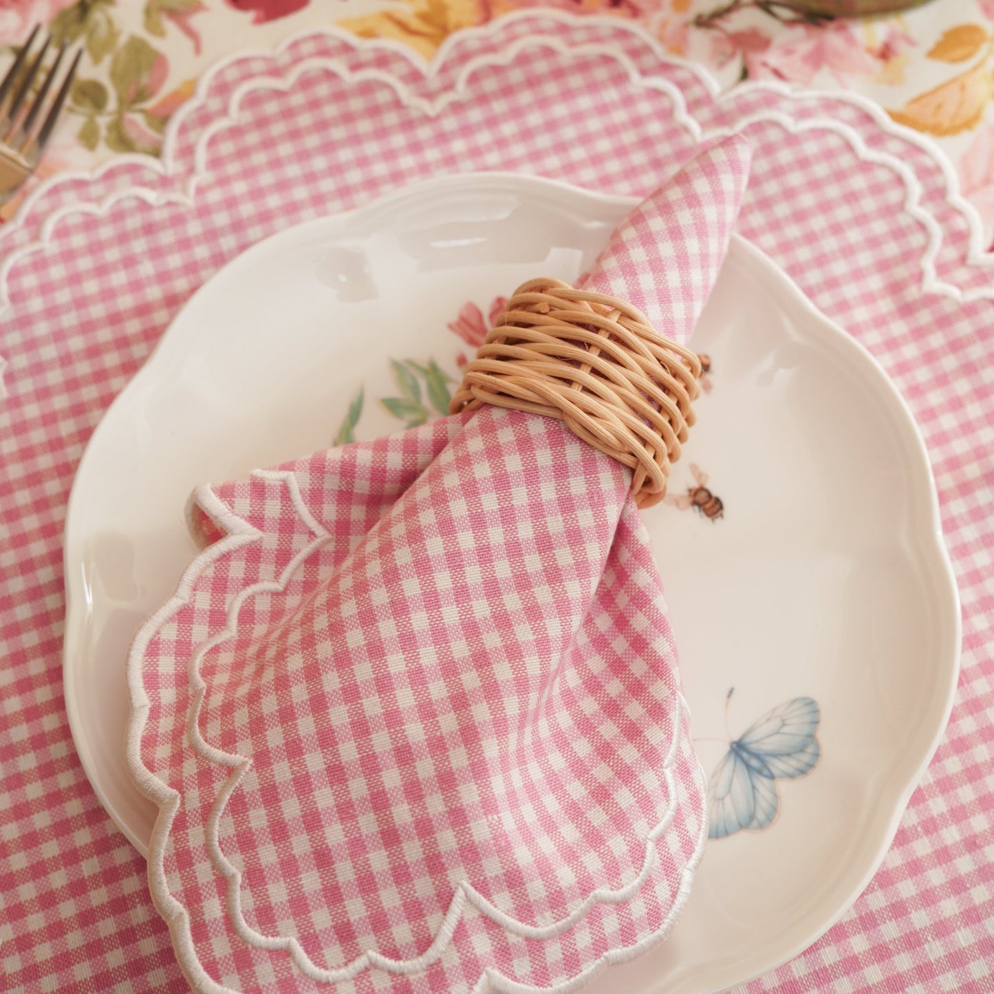 Stylish embroidered placemat designed to be machine washable and waterproof, ideal for seasonal settings and farmhouse dining, crafted and shipped from the USA.