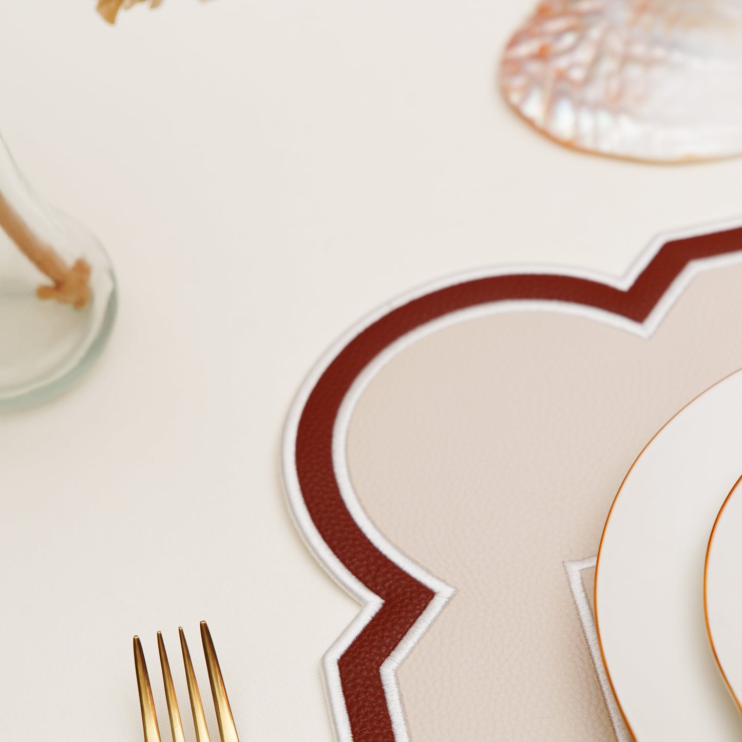 Neutral ivory table linen close-up with a smooth, elegant texture for modern table settings