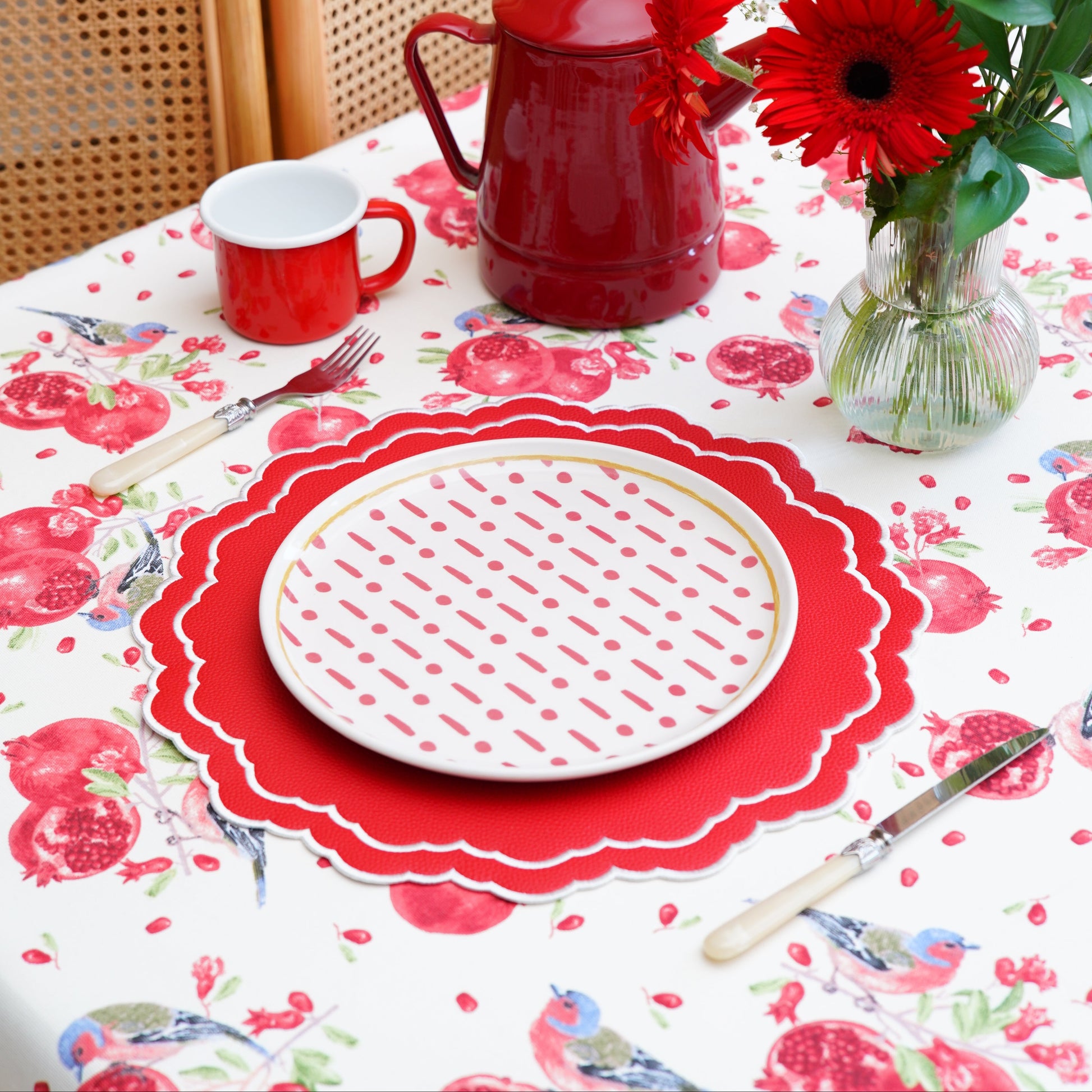 Made-to-order chic tablecloth in an eco-friendly cotton blend—stain-resistant, easy-care fabric for elevated entertaining. Fast shipping from the USA.