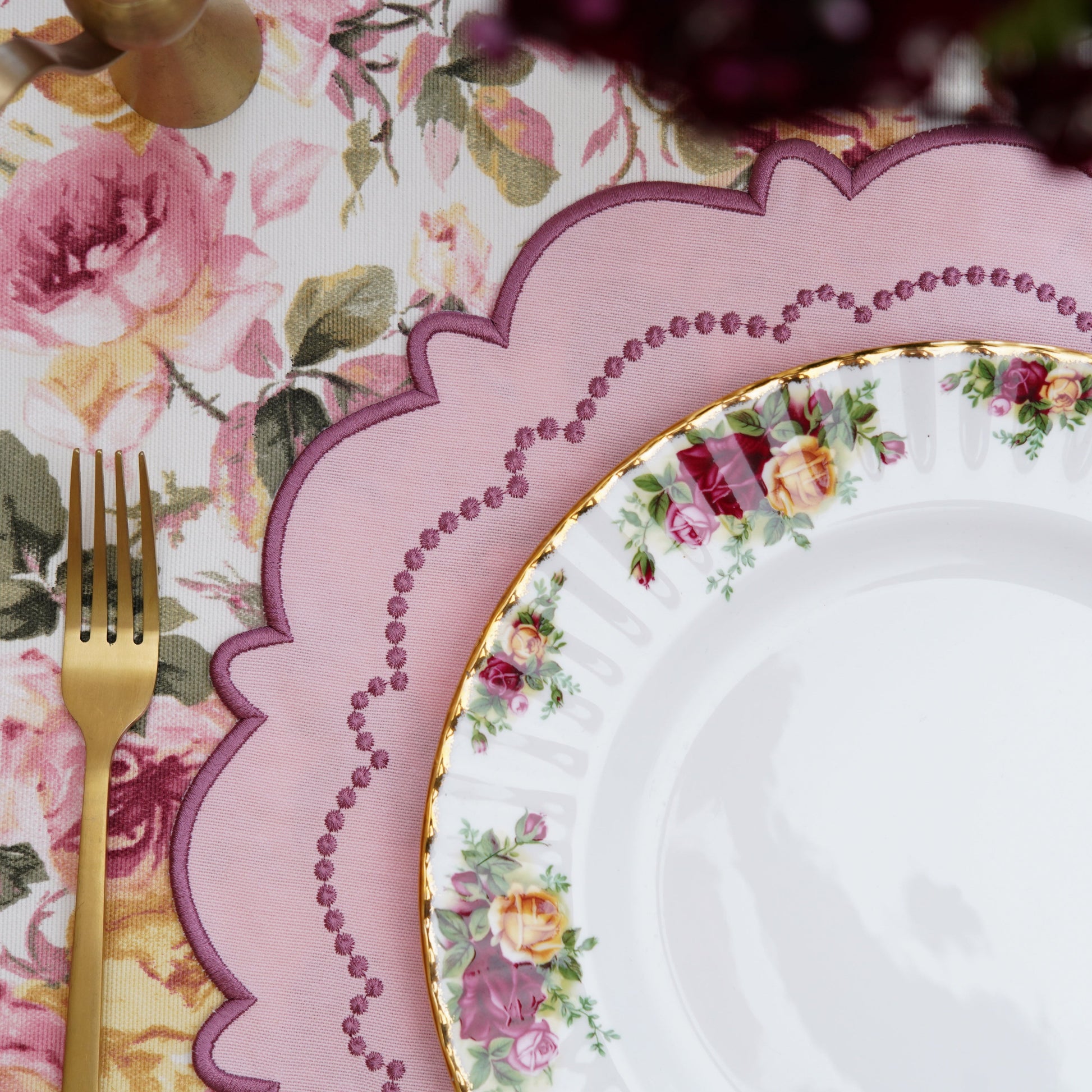PNR Decor placemat from the Harmony collection shown in a flatlay setup