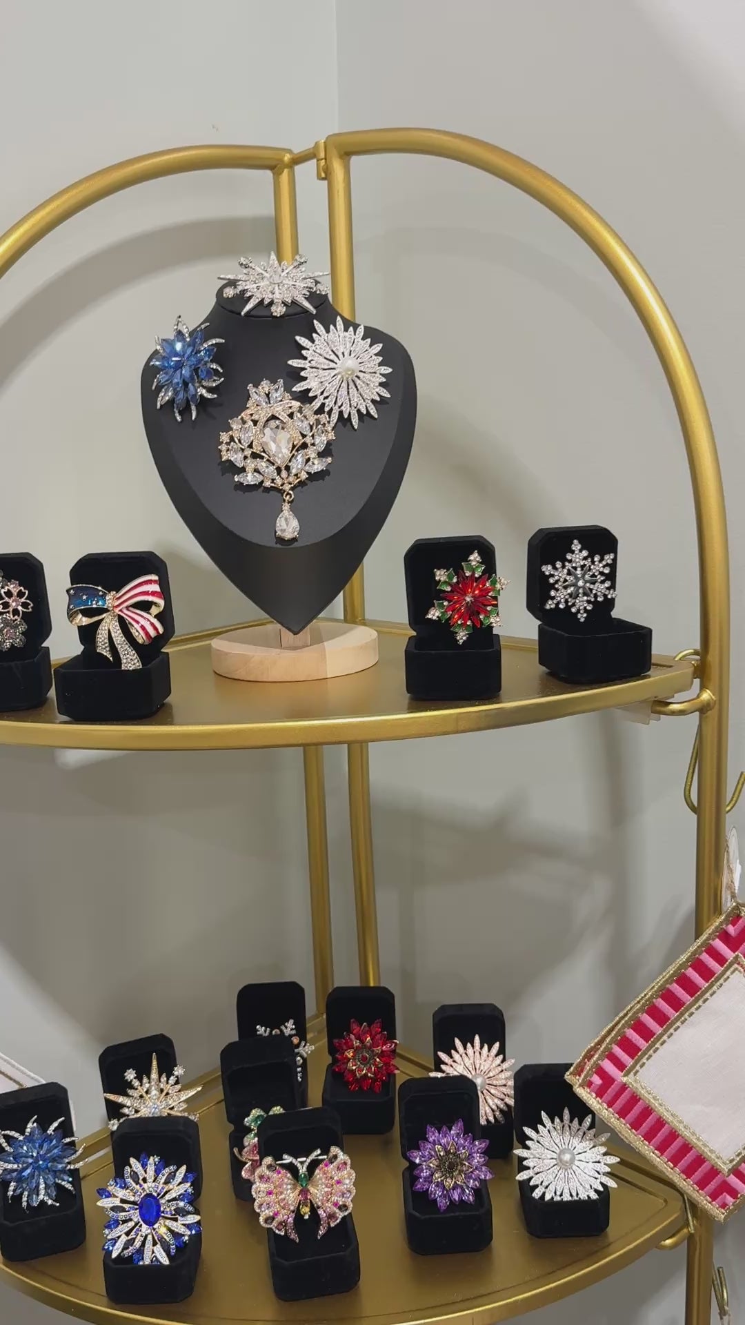 Royal Blue Rose pearl and crystal brooch presented as a gift-ready elegant accessory, Ship From USA, by Pnr Decor.