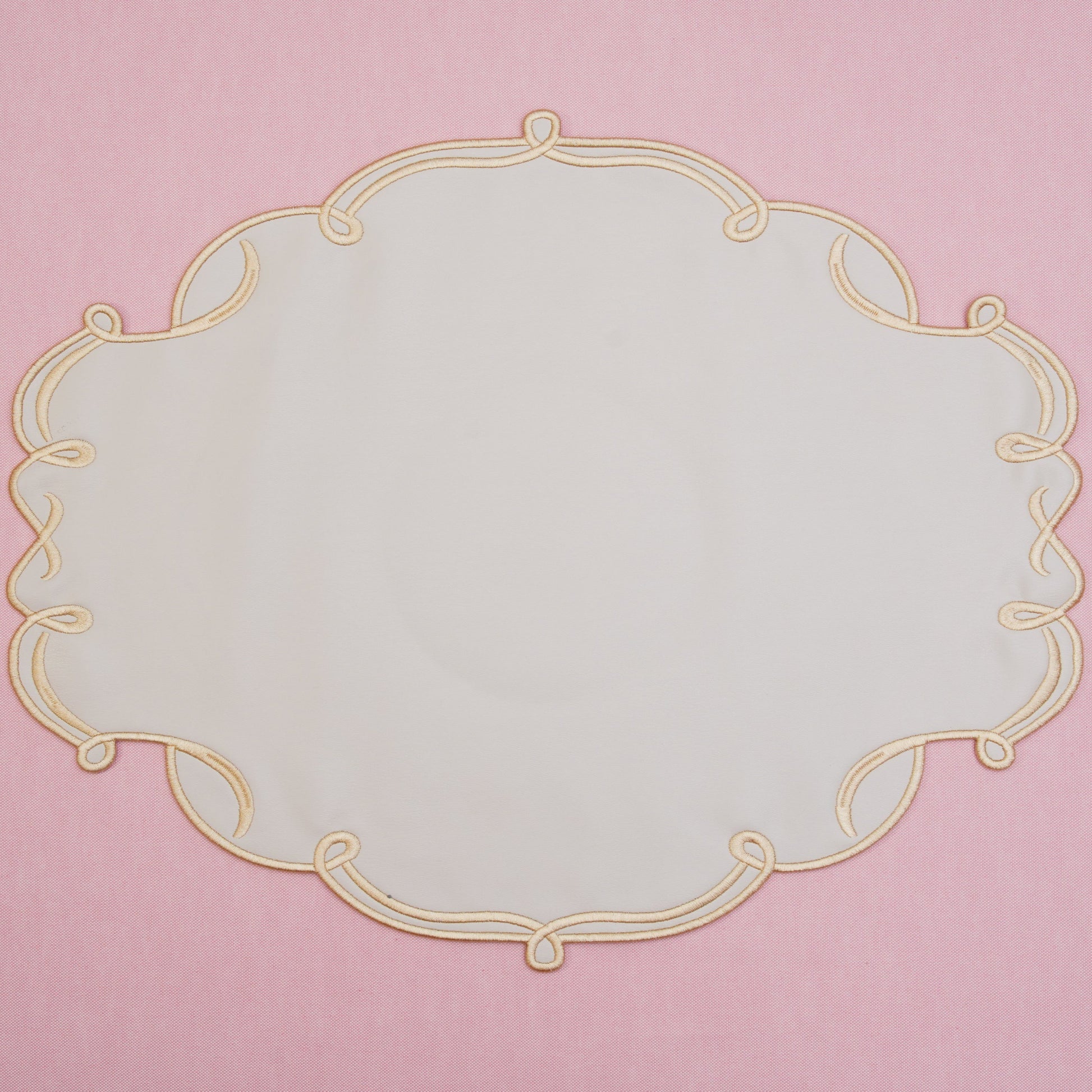 Celestia set featuring soft-textured placemat and complementary drink pad