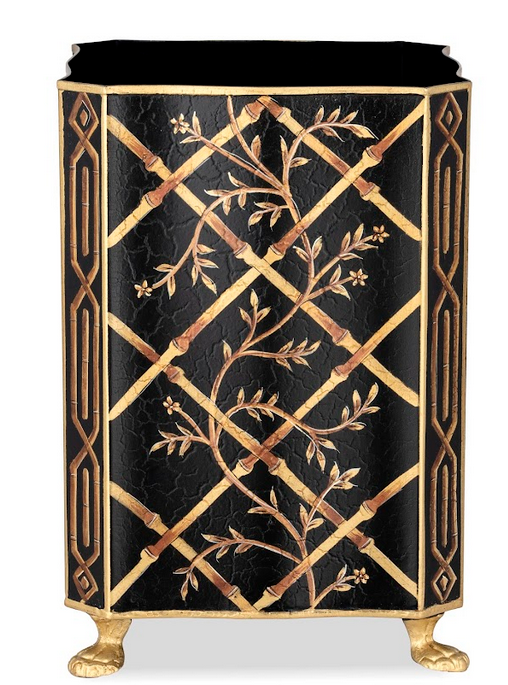 Black Bamboo & Floral Wastepaper Basket & Tissue (3 Options)