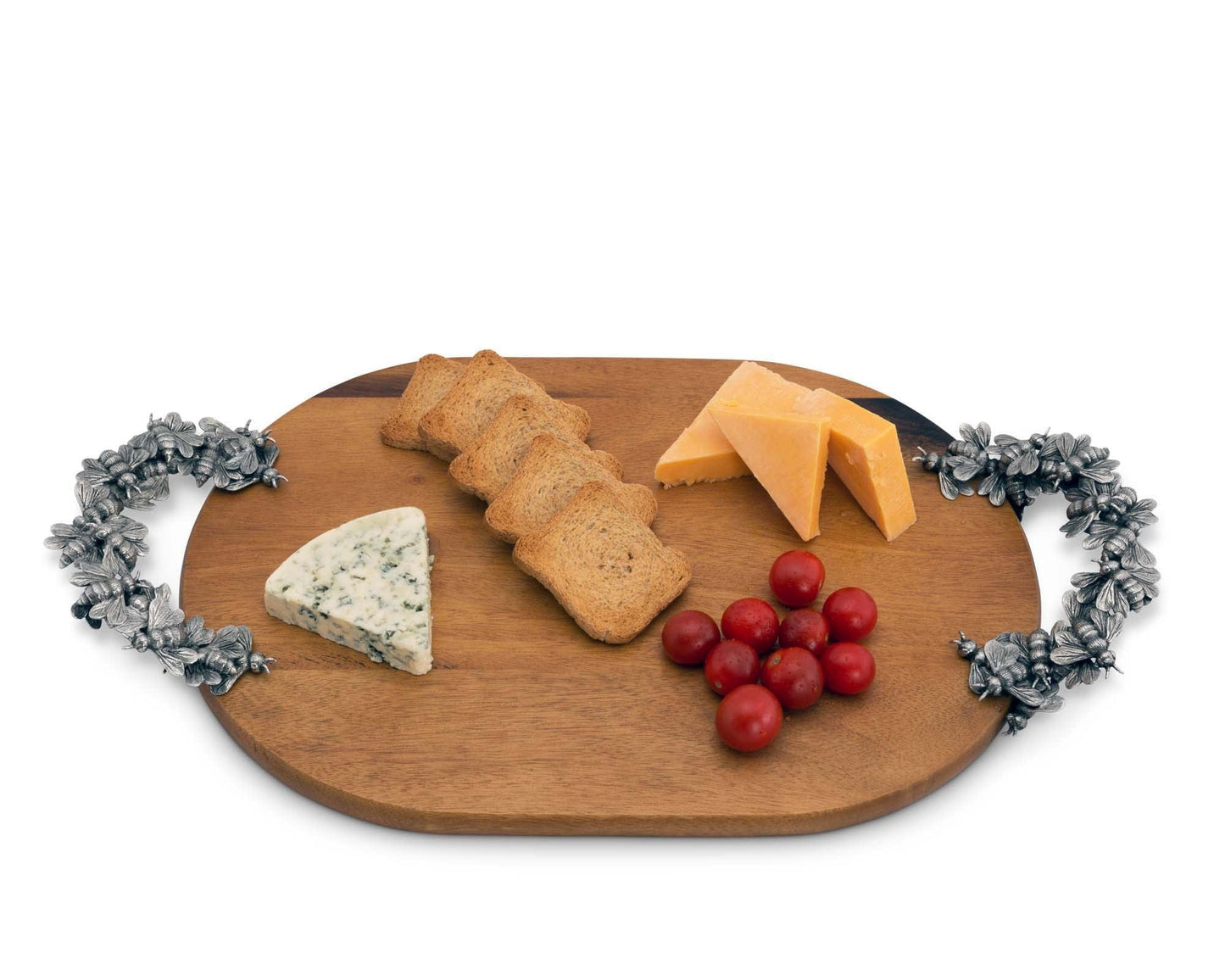 Arche of Bees Cheese Board – Luxury Acacia Wood Oval Serving Tray